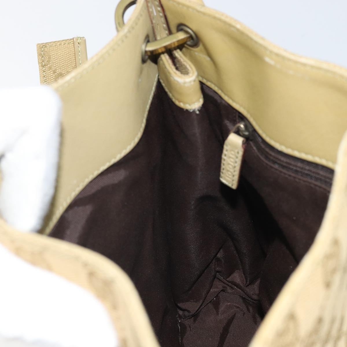 GUCCI GG Canvas Shoulder Bag Beige Gold 91762 Auth 167912