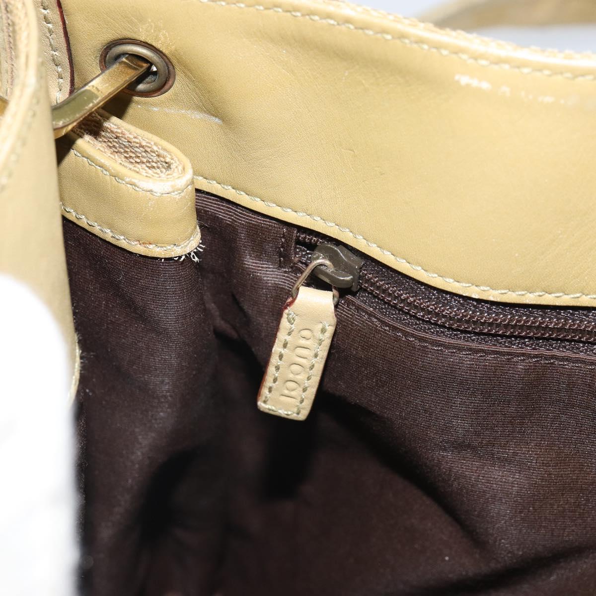 GUCCI GG Canvas Shoulder Bag Beige Gold 91762 Auth 167912