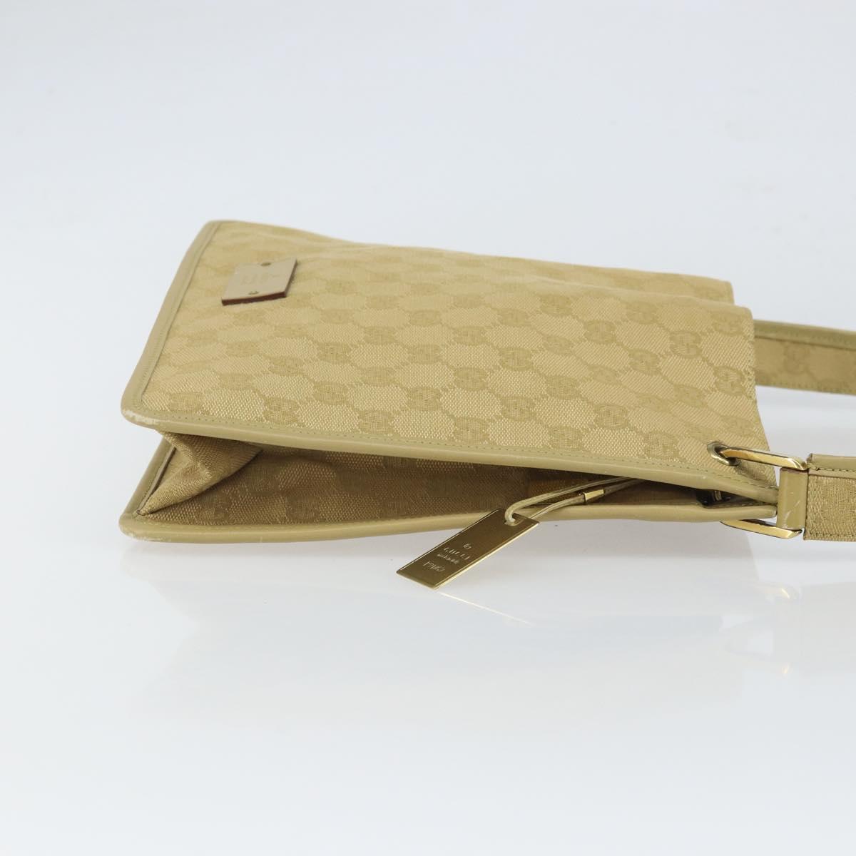 GUCCI GG Canvas Shoulder Bag Beige Gold 91762 Auth 167912