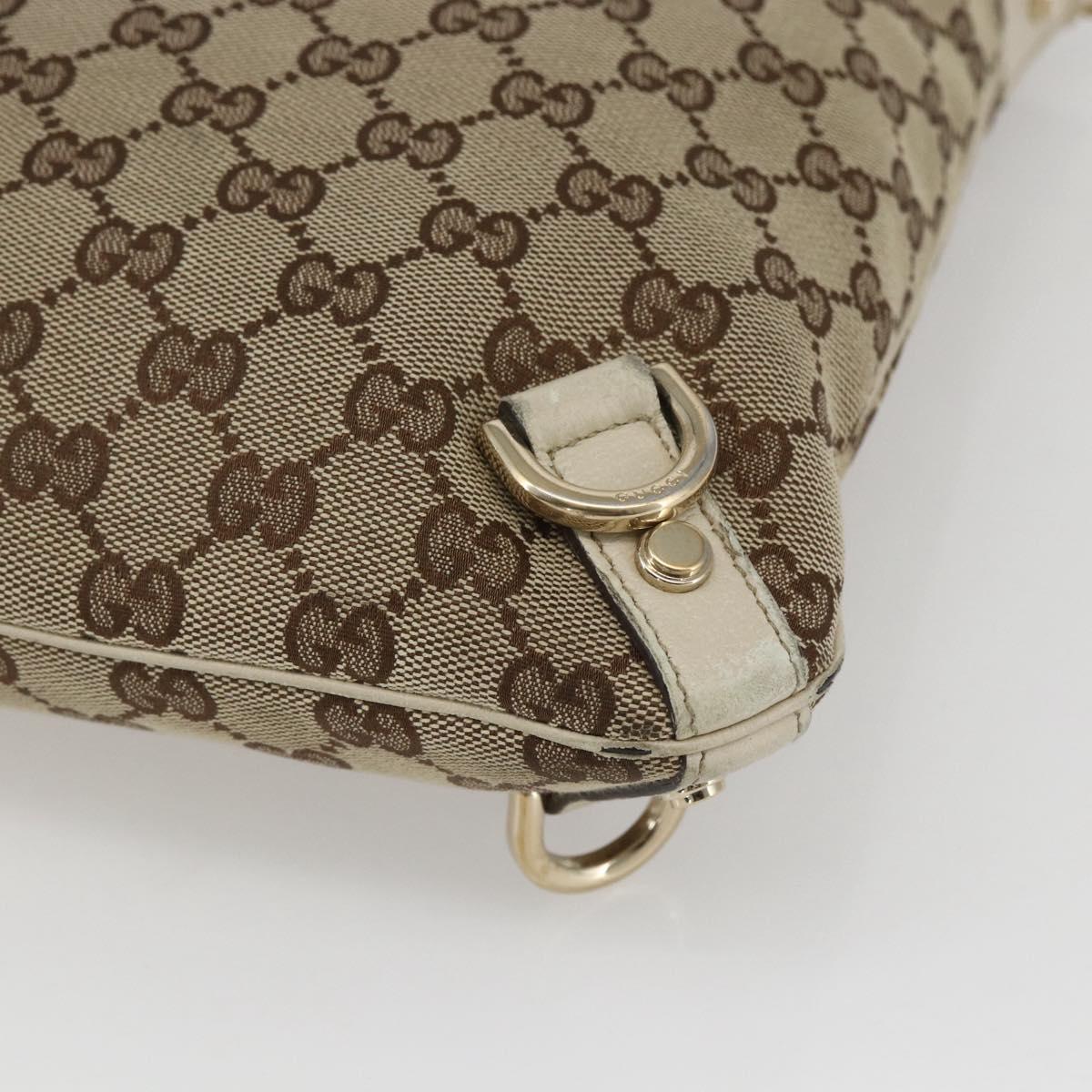 GUCCI GG Canvas Shoulder Bag Beige Gold 131326 Auth 167914