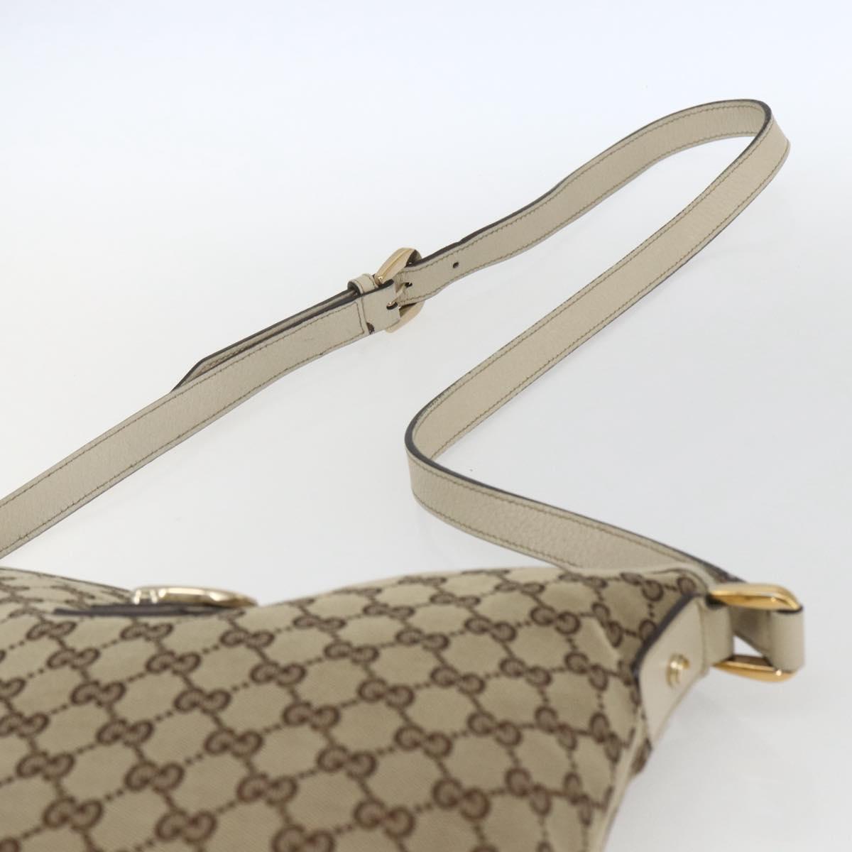 GUCCI GG Canvas Shoulder Bag Beige Gold 131326 Auth 167914