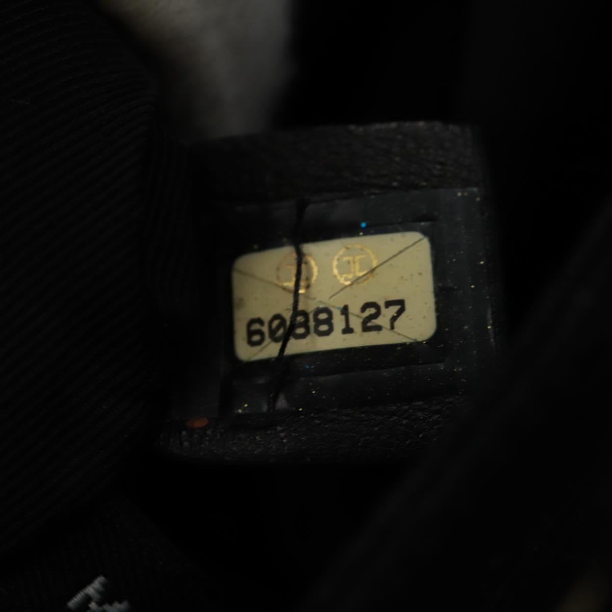 CHANEL 2.55 Chain Choco Bar Shoulder Bag Canvas Black Silver CC Auth 167915V