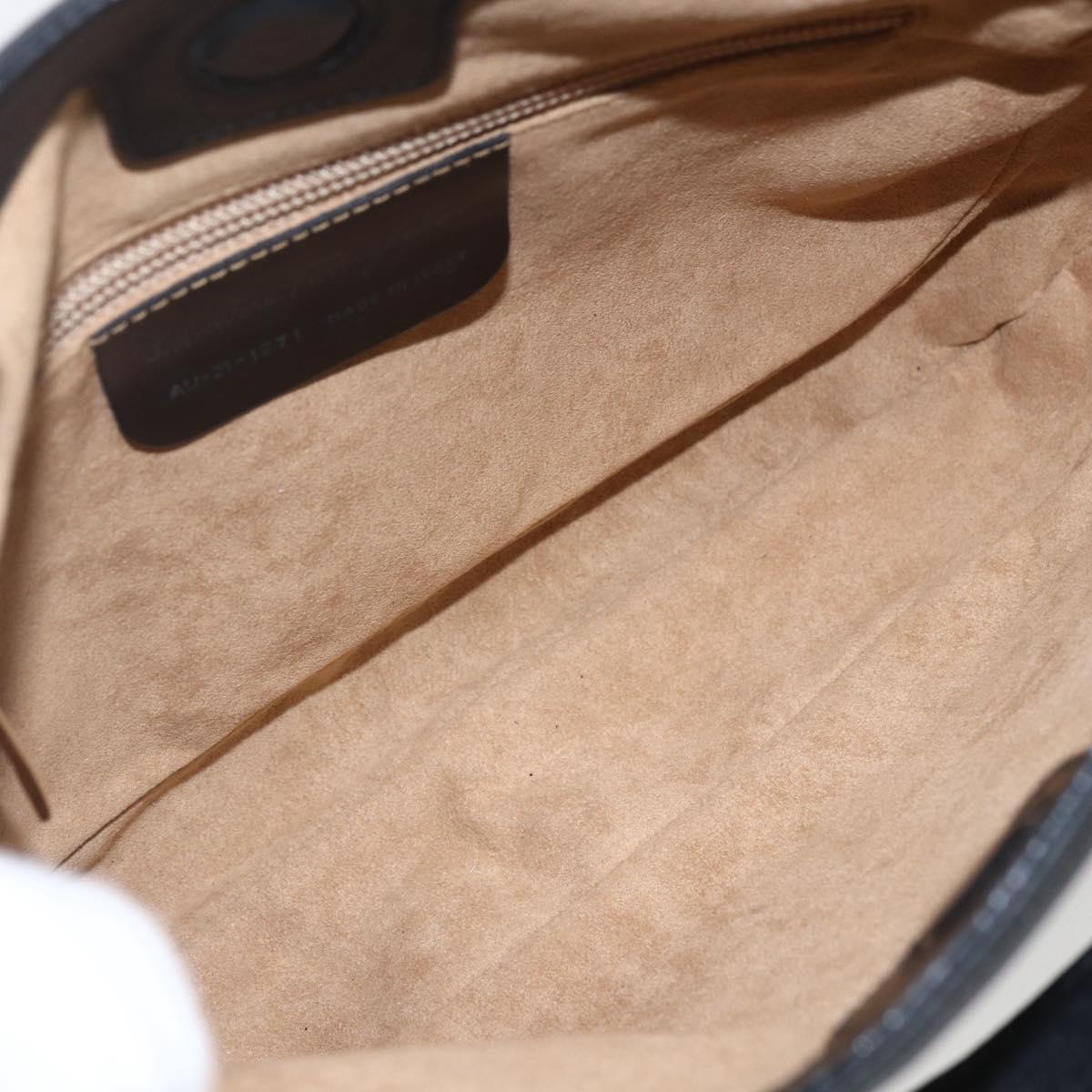 Salvatore Ferragamo Chain Shoulder Bag Leather Black Gold Auth 167918