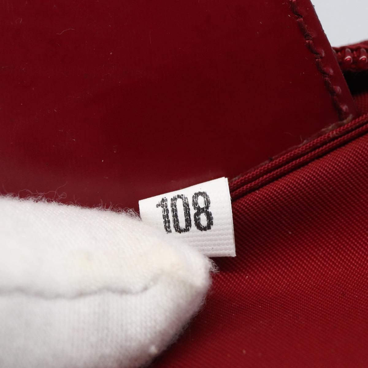 PRADA Shoulder Bag Nylon Red Silver Auth 167920