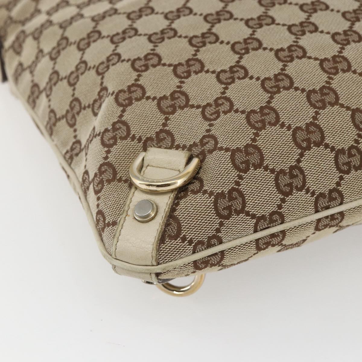GUCCI GG Canvas Shoulder Bag Beige Gold 131326 Auth 167926