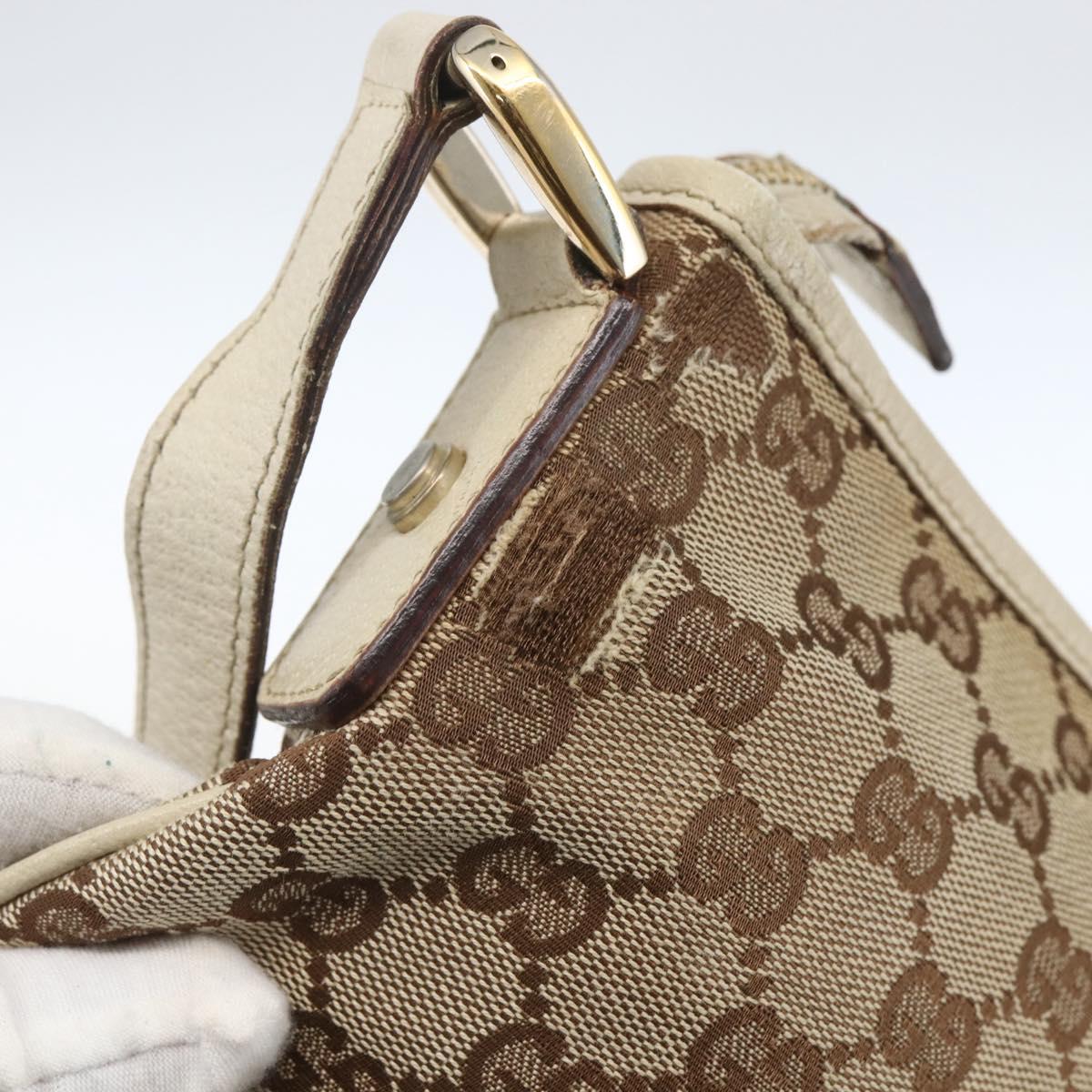 GUCCI GG Canvas Shoulder Bag Beige Gold 131326 Auth 167926