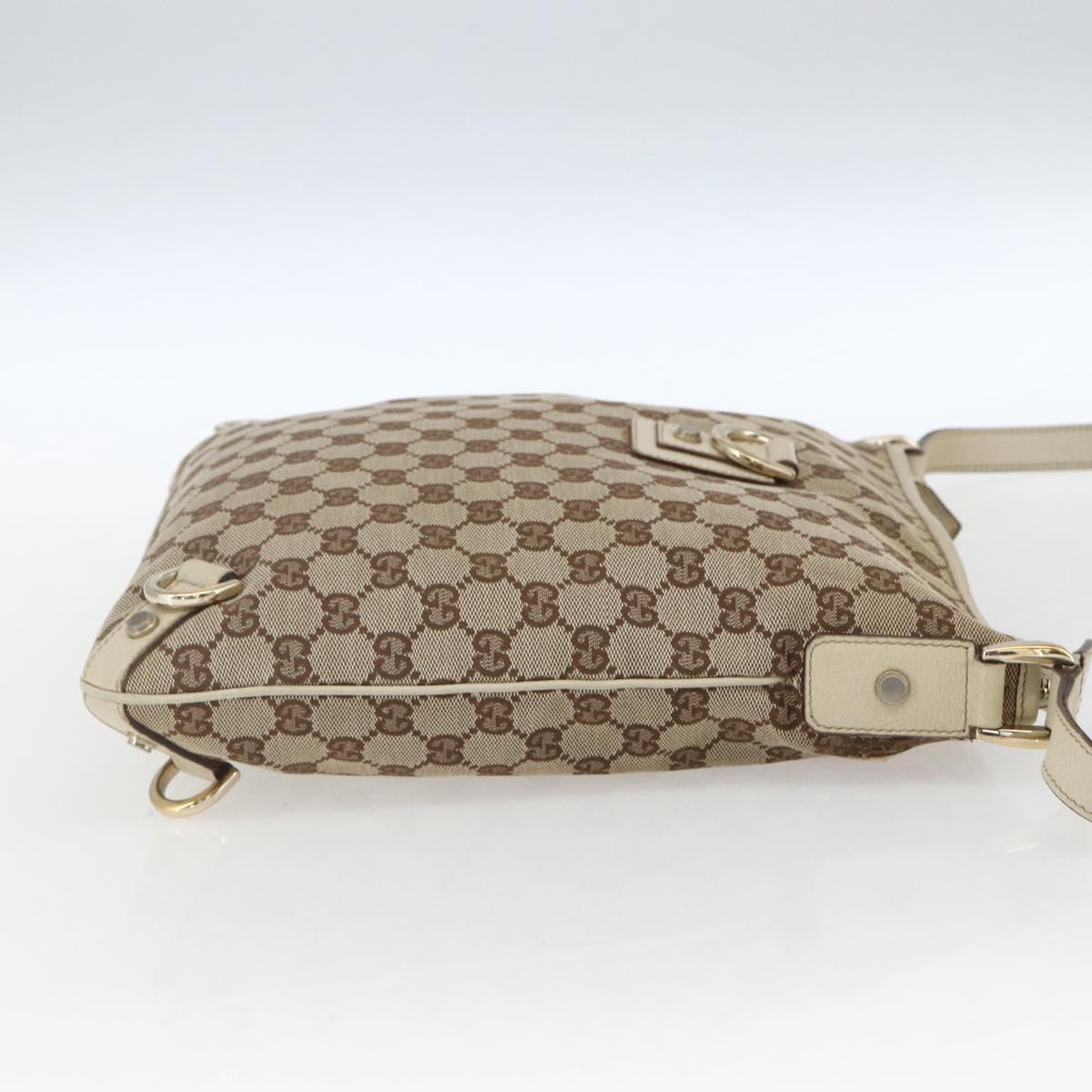 GUCCI GG Canvas Shoulder Bag Beige Gold 131326 Auth 167926