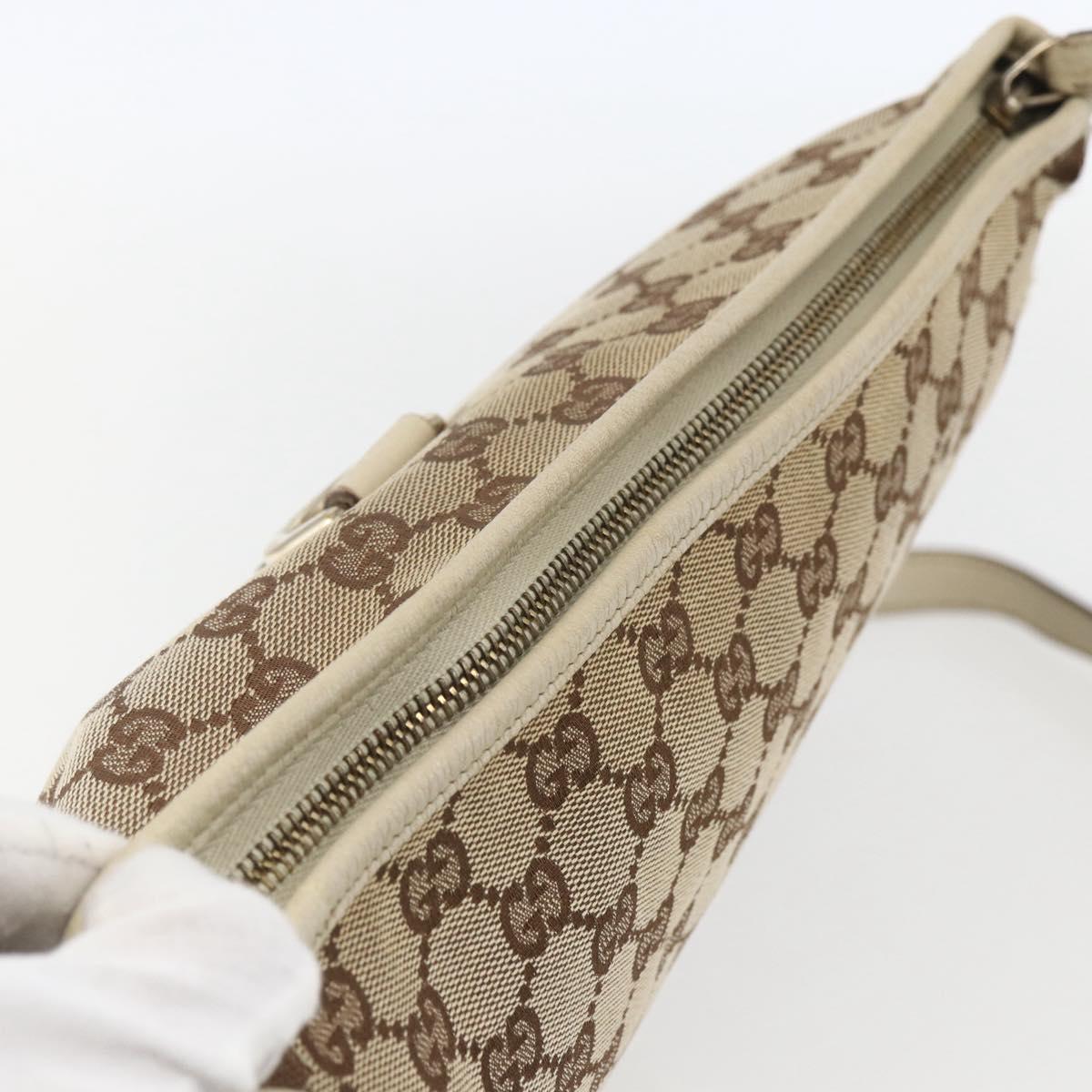 GUCCI GG Canvas Shoulder Bag Beige Gold 131326 Auth 167926