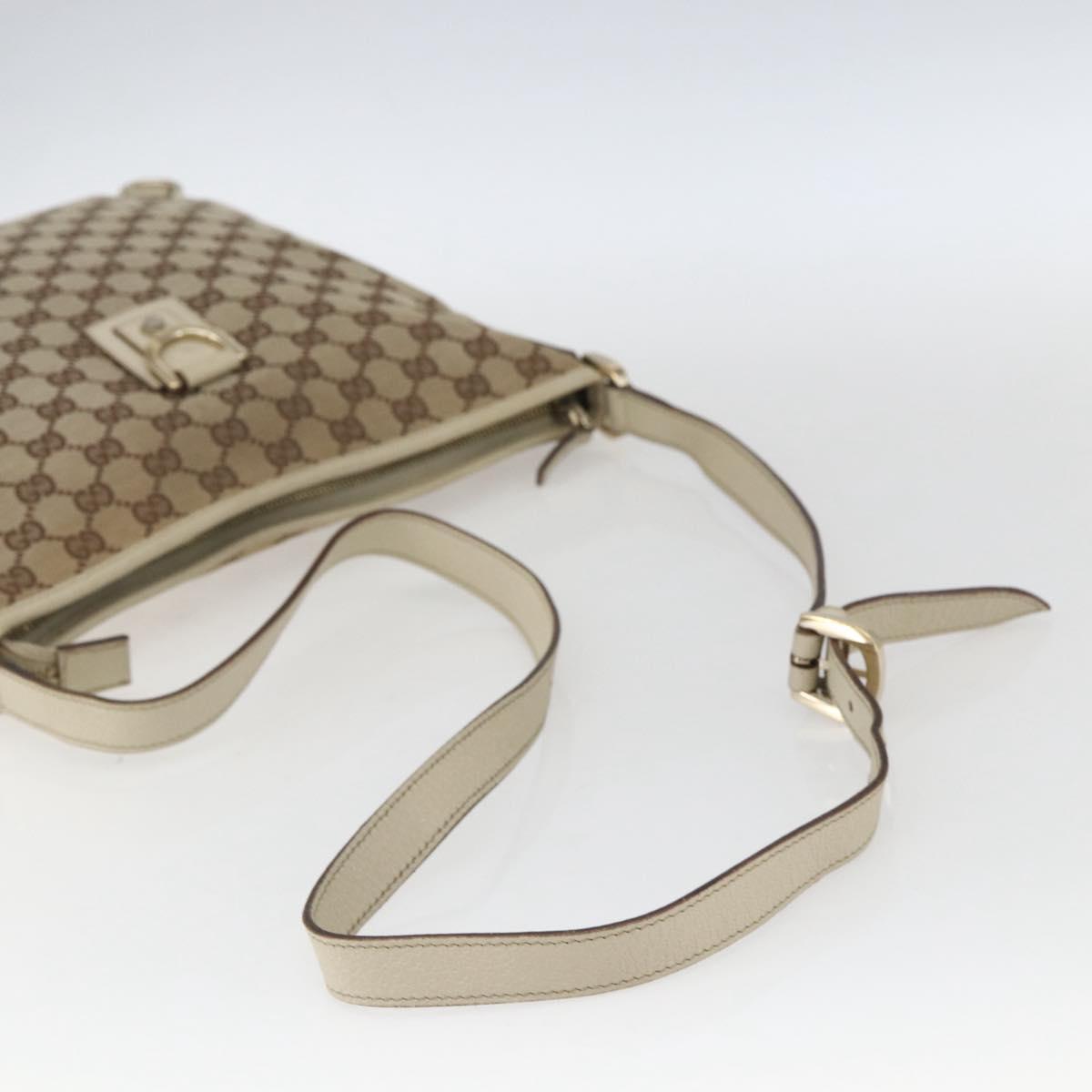 GUCCI GG Canvas Shoulder Bag Beige Gold 131326 Auth 167926