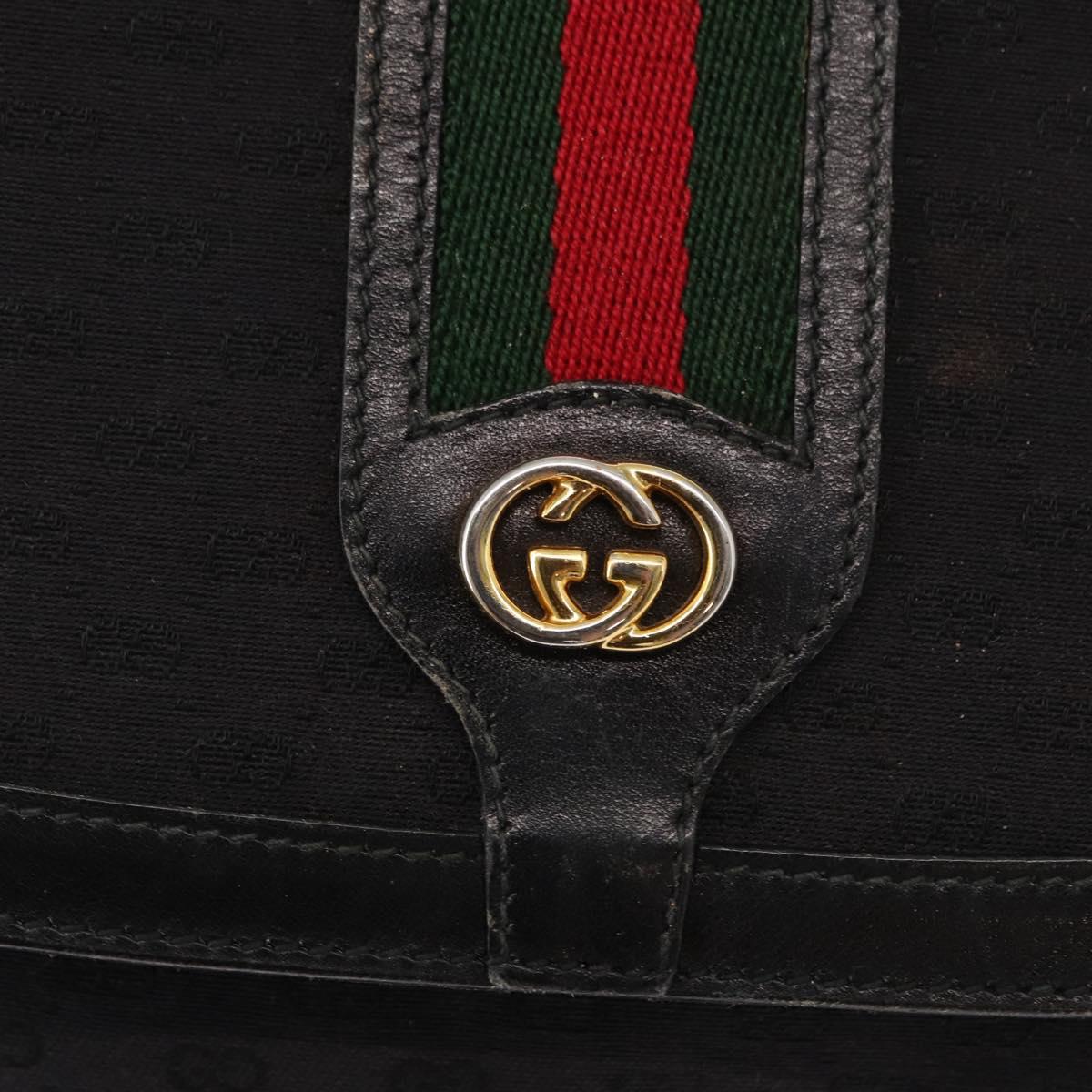 GUCCI Micro GG Supreme Web Sherry Line Bag PVC Black 001 754 6177 Auth 167928
