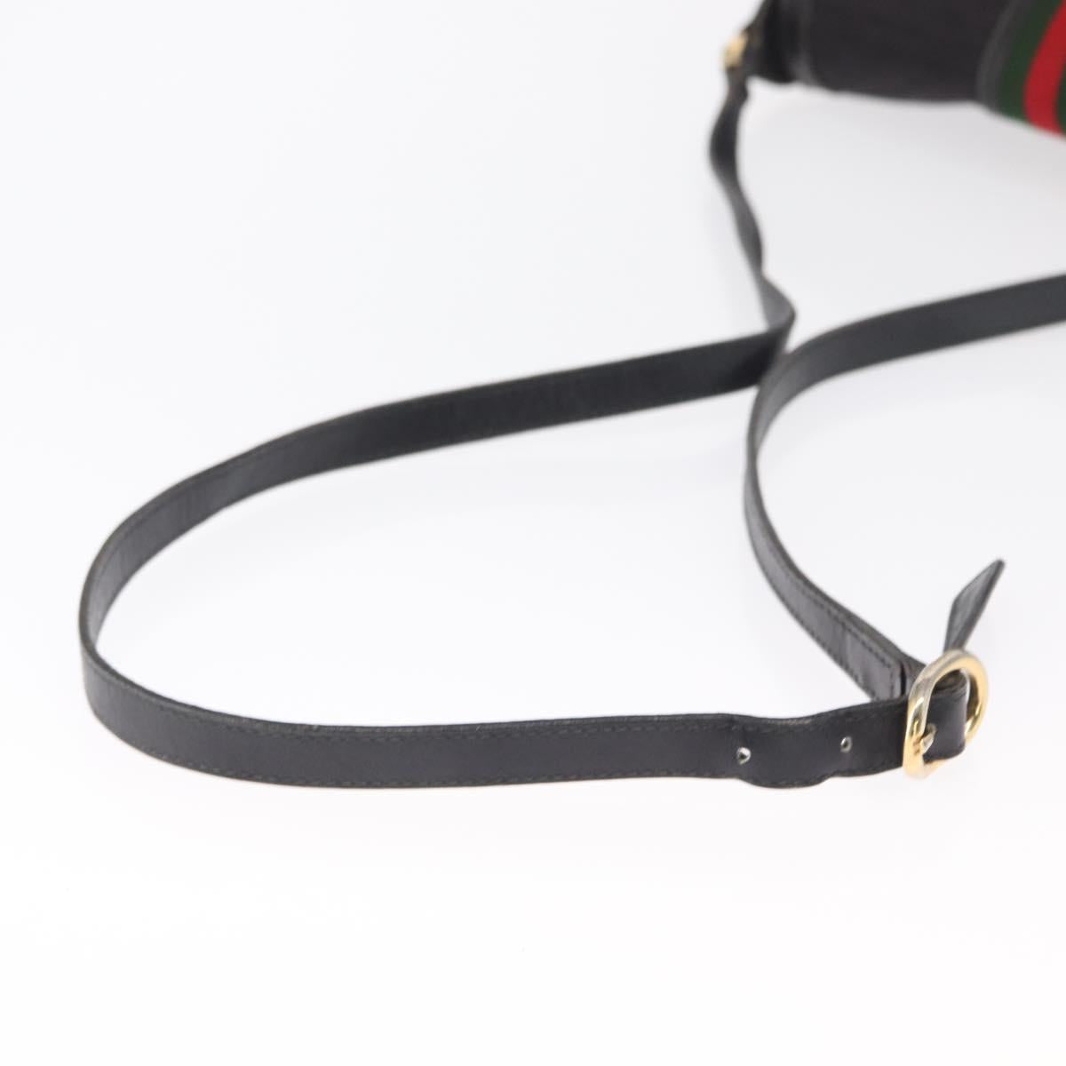 GUCCI Micro GG Supreme Web Sherry Line Bag PVC Black 001 754 6177 Auth 167928