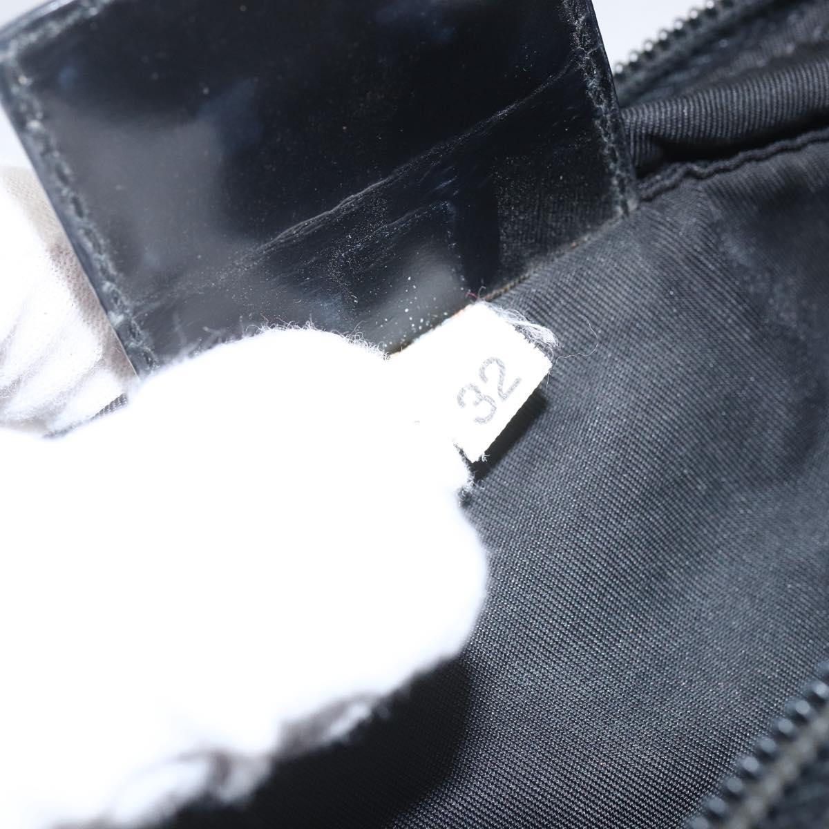 PRADA Shoulder Bag Nylon Black Silver Auth 167931
