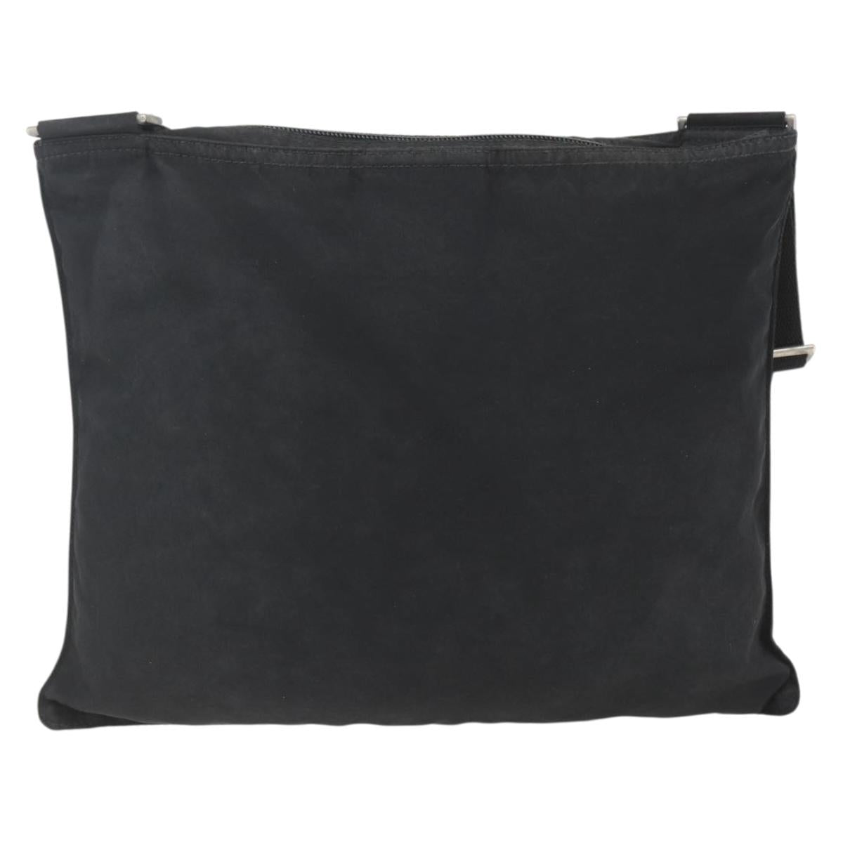 PRADA Shoulder Bag Nylon Black Silver Auth 167931