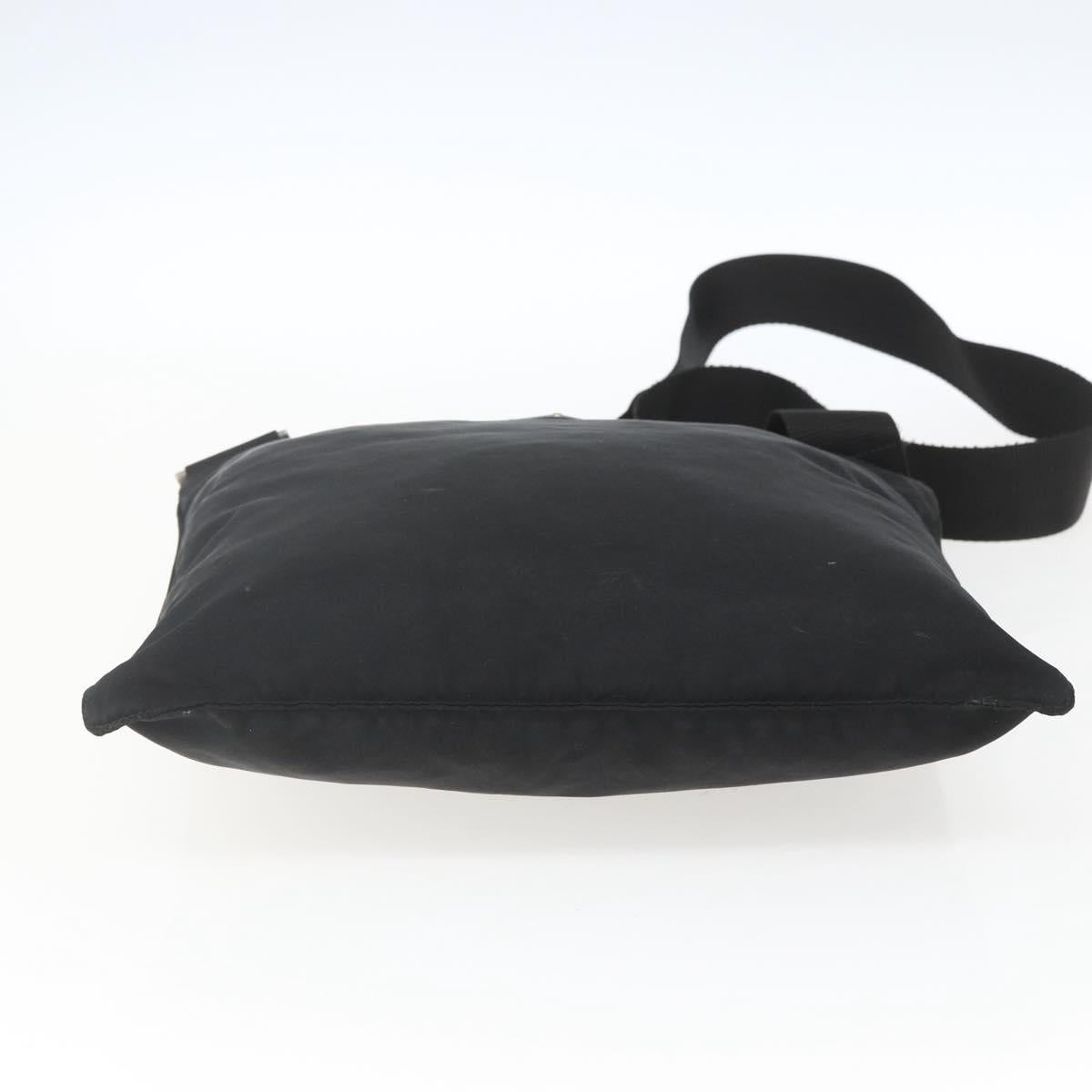 PRADA Shoulder Bag Nylon Black Silver Auth 167931
