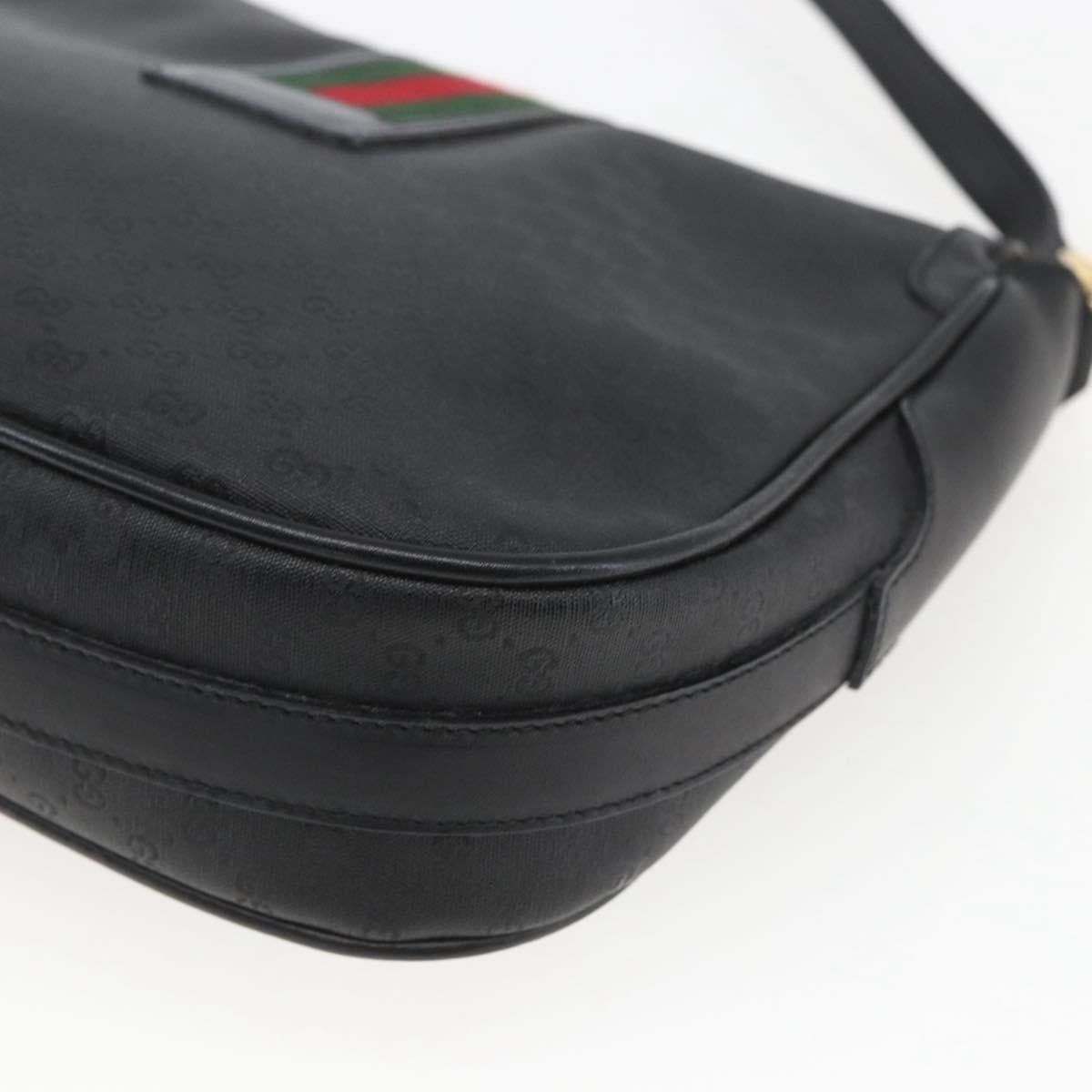 GUCCI Micro GG Supreme Web Sherry Line Bag PVC Black 001 115 0914 Auth 167932