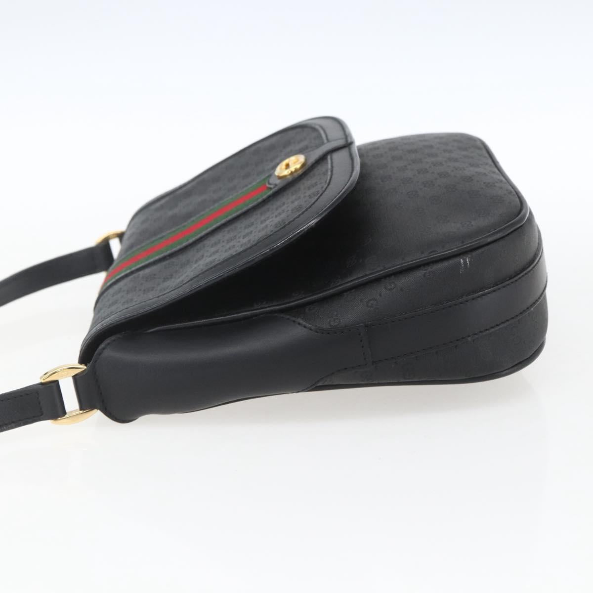 GUCCI Micro GG Supreme Web Sherry Line Bag PVC Black 001 115 0914 Auth 167932