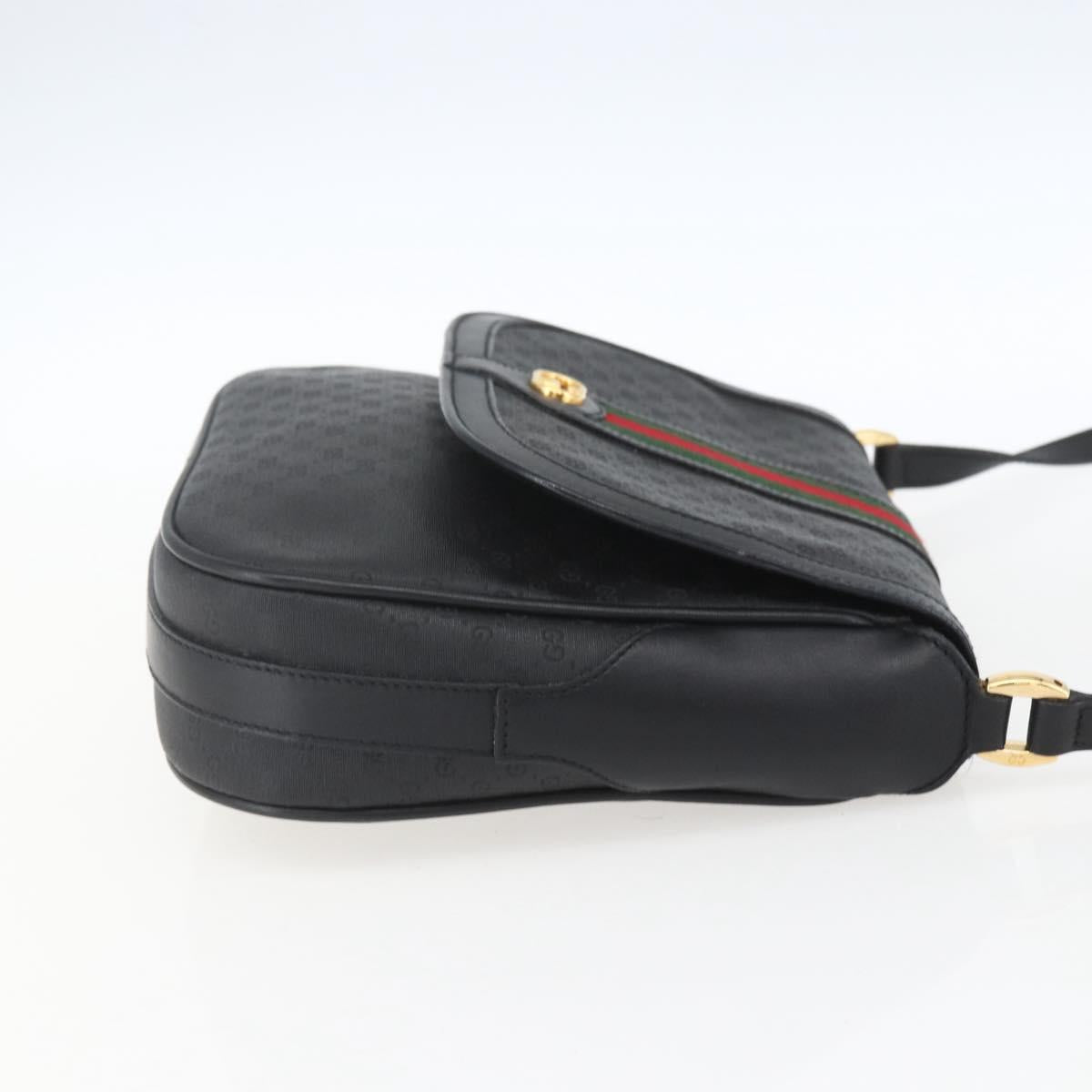 GUCCI Micro GG Supreme Web Sherry Line Bag PVC Black 001 115 0914 Auth 167932