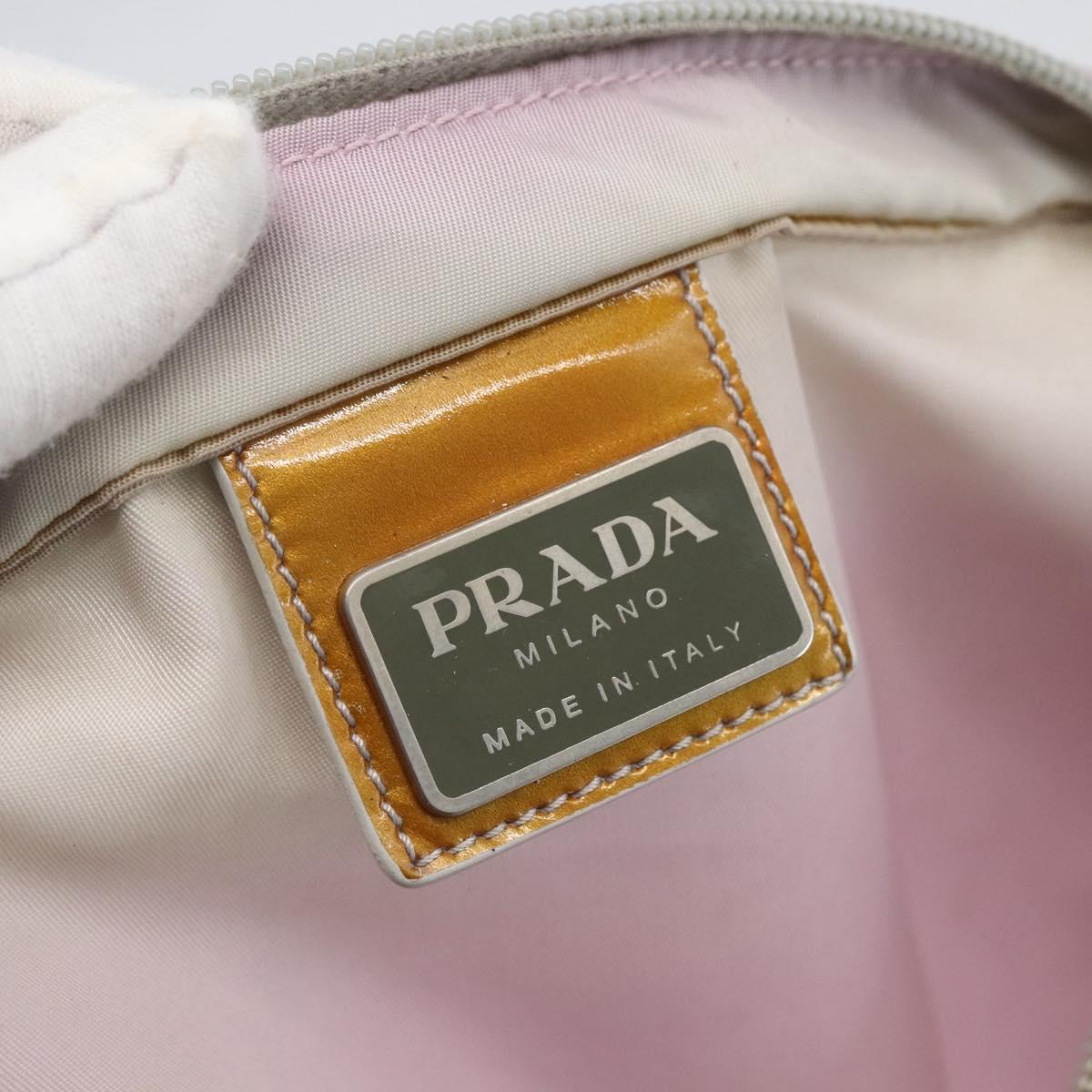 PRADA Shoulder Bag Nylon Pink Silver Auth 167937