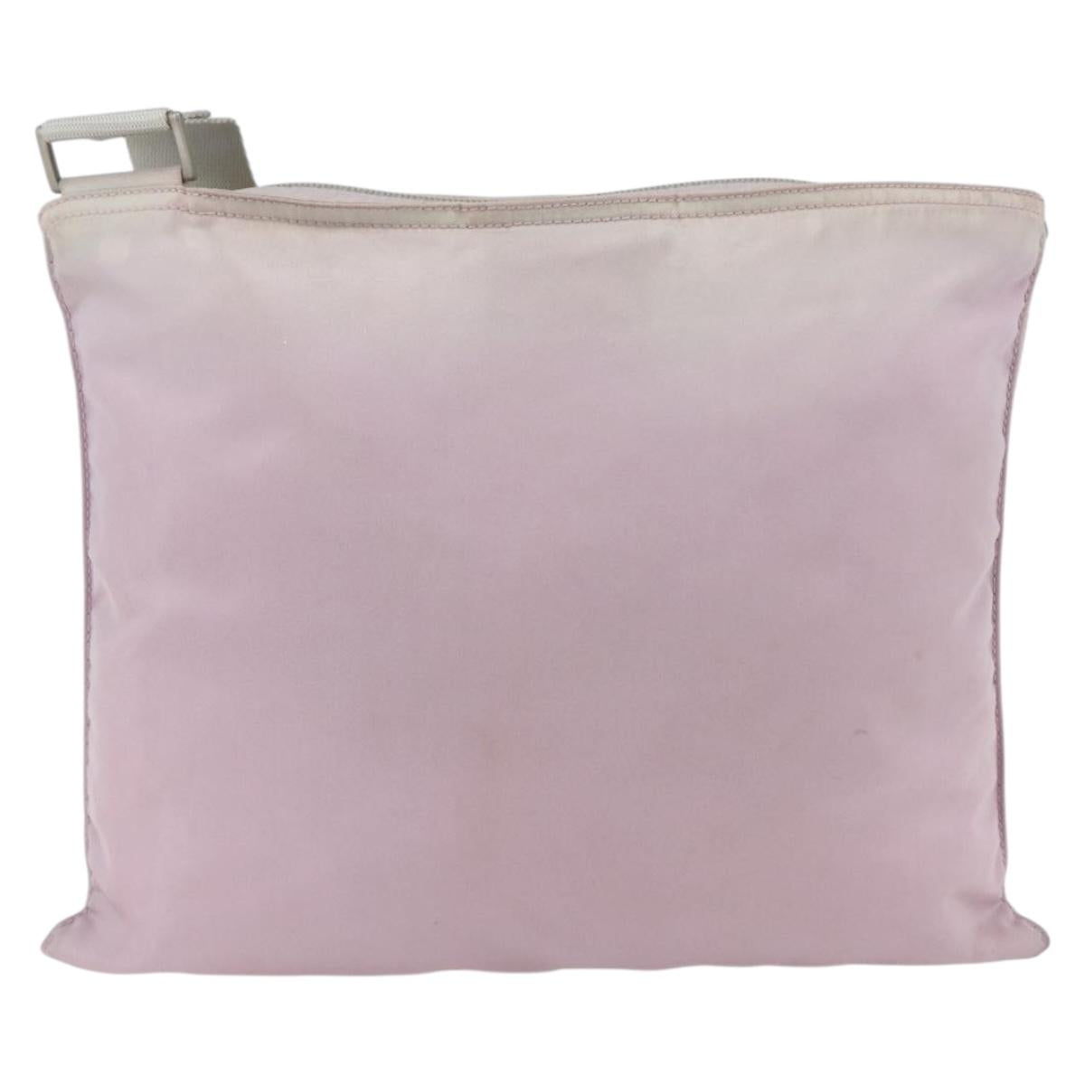 PRADA Shoulder Bag Nylon Pink Silver Auth 167937