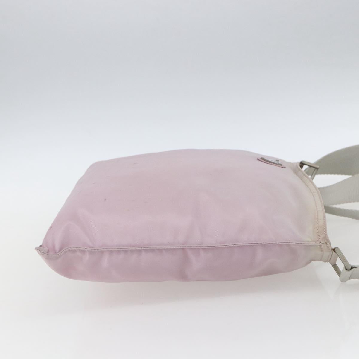 PRADA Shoulder Bag Nylon Pink Silver Auth 167937