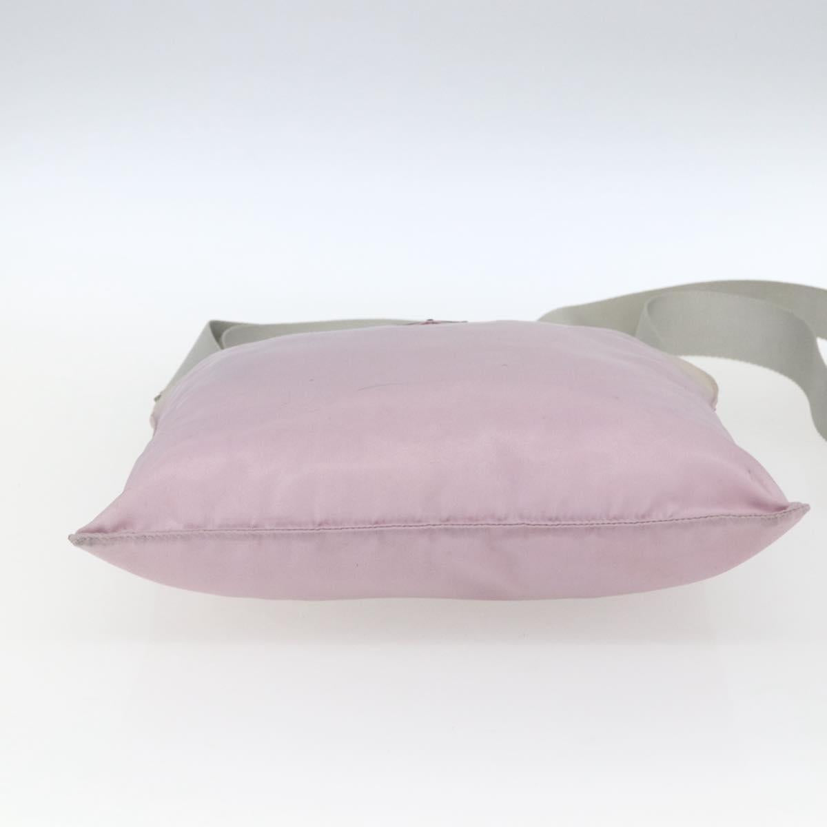 PRADA Shoulder Bag Nylon Pink Silver Auth 167937