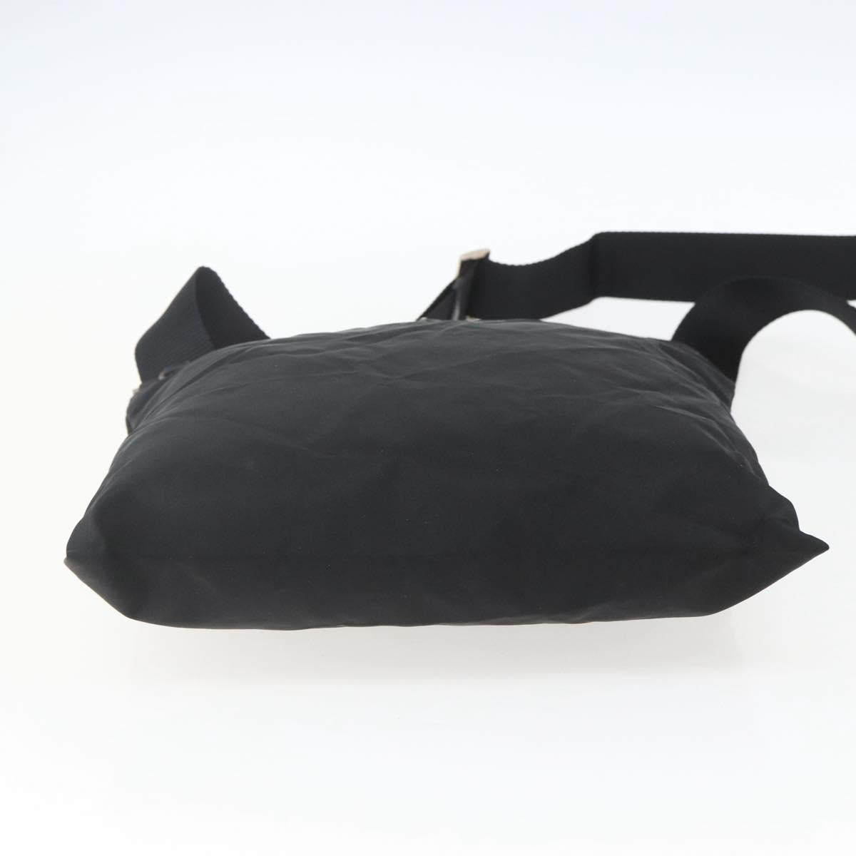 PRADA Shoulder Bag Nylon Black Silver Auth 167943