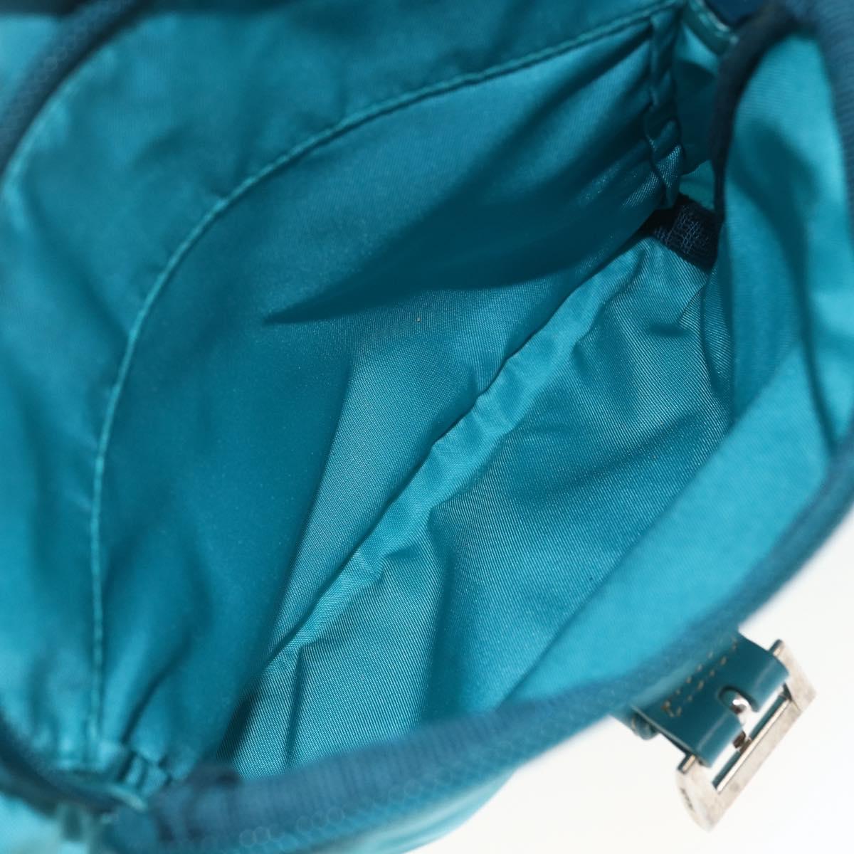 PRADA Shoulder Bag Nylon Light Blue Silver Auth 167944