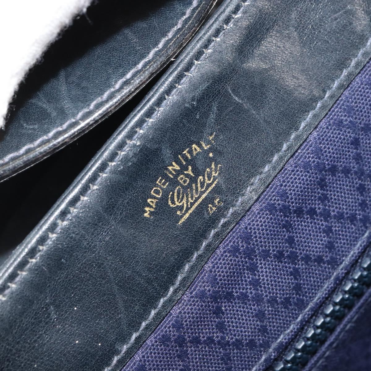 GUCCI GG Supreme Hand Bag PVC Navy Gold Auth 167955