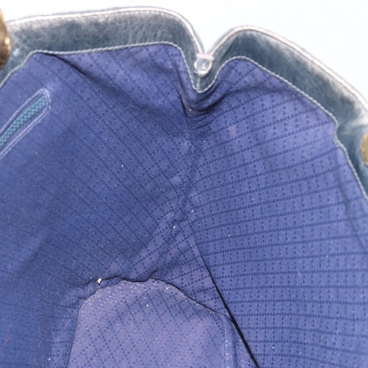 GUCCI GG Supreme Hand Bag PVC Navy Gold Auth 167955