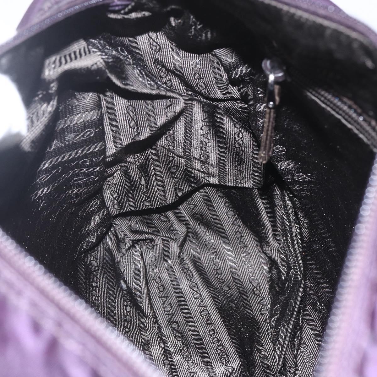 PRADA Shoulder Bag Nylon Purple Silver Auth 167957
