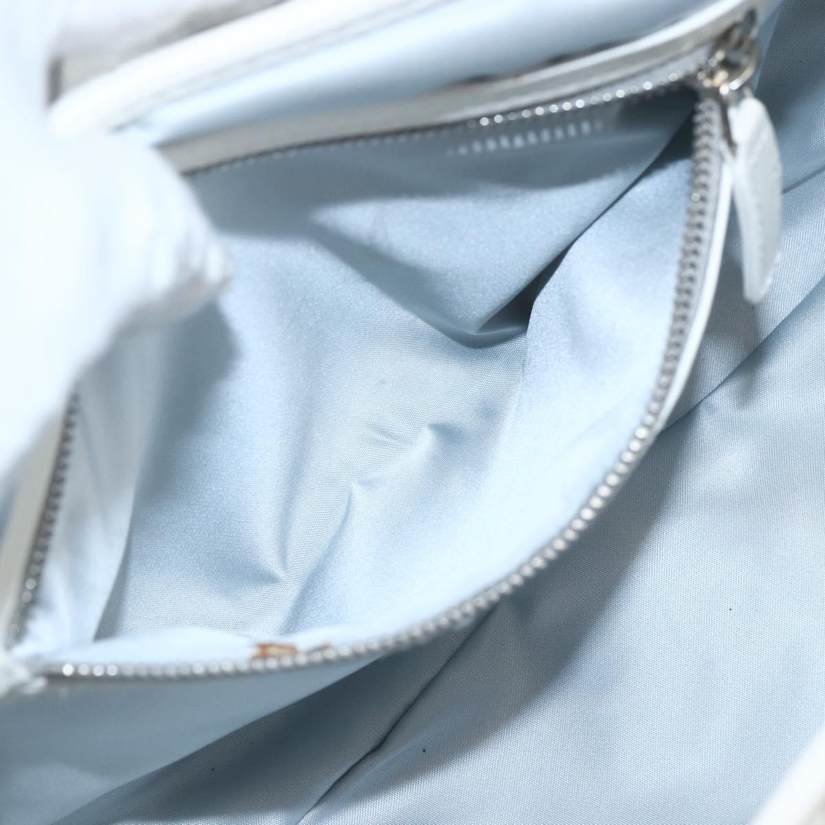 Christian Dior Trotter Canvas Romantic Chain Bag PVC White Silver Auth 167994