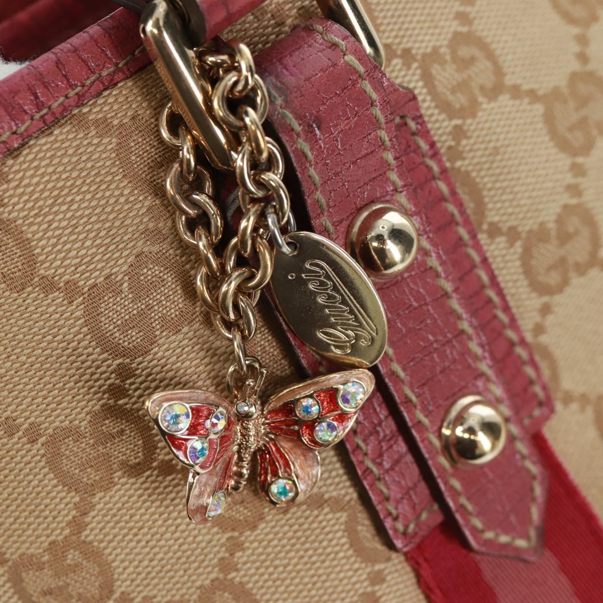 GUCCI GG Canvas Sherry Line Tote Bag Beige Gold 137396 Auth 167995V