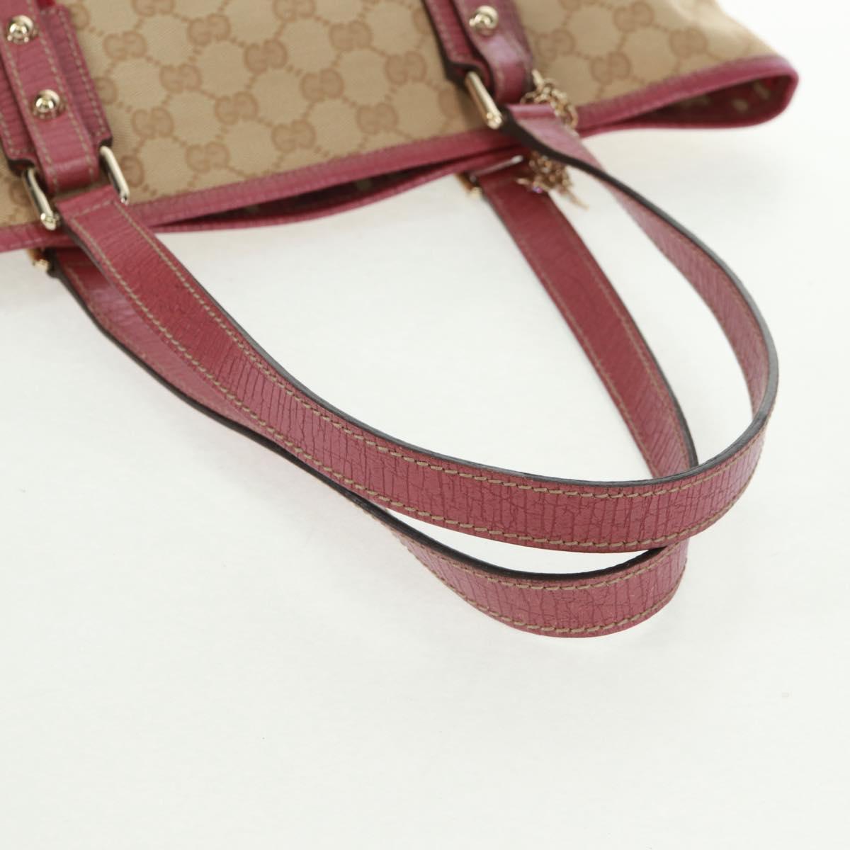 GUCCI GG Canvas Sherry Line Tote Bag Beige Gold 137396 Auth 167995V