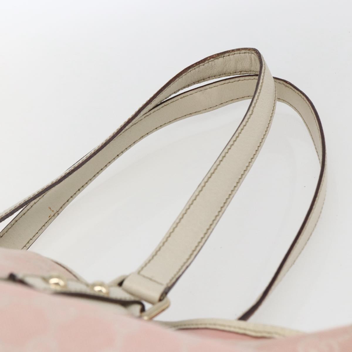 GUCCI GG Canvas Sherry Line Tote Bag Pink Gold khaki 139260 Auth 168002