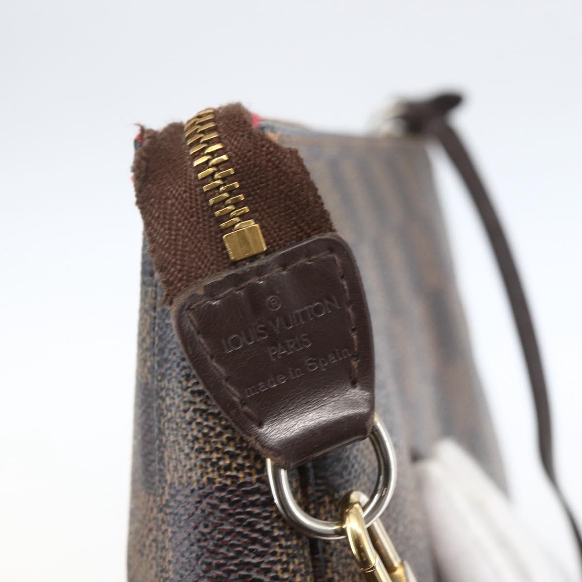 LOUIS VUITTON Damier Ebene Pochette Accessoires Pouch N41206 LV Auth 168013