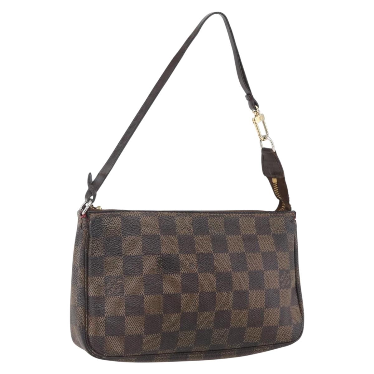 LOUIS VUITTON Damier Ebene Pochette Accessoires Pouch N41206 LV Auth 168013