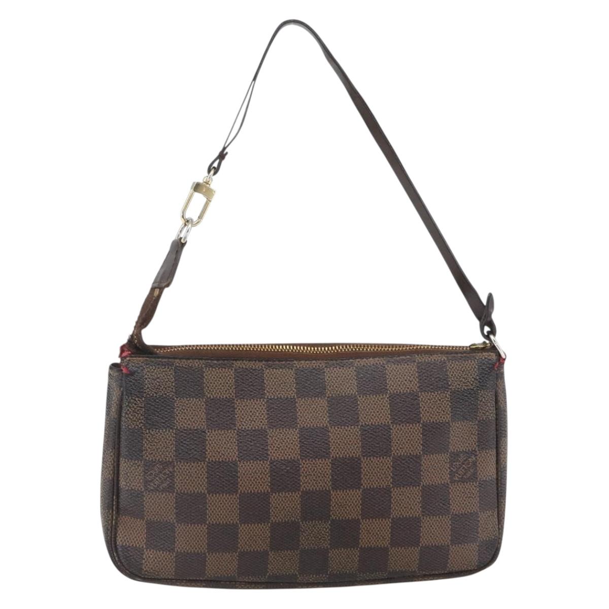 LOUIS VUITTON Damier Ebene Pochette Accessoires Pouch N41206 LV Auth 168013