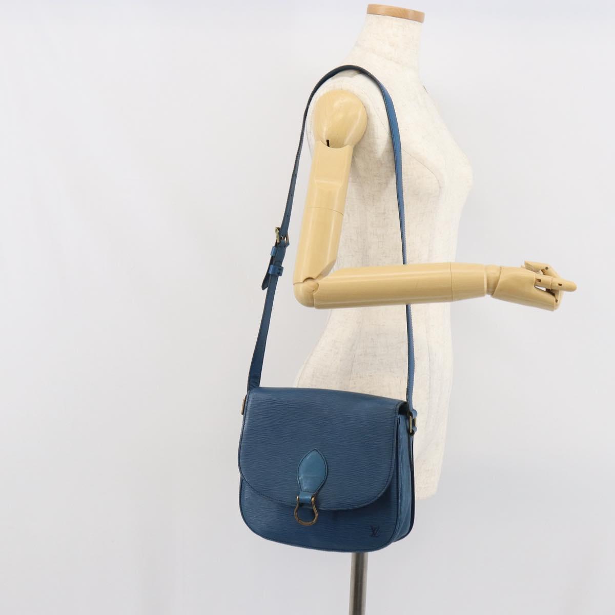 LOUIS VUITTON Epi Saint Cloud GM Shoulder Bag Toledo Blue M52195 LV Auth 168028