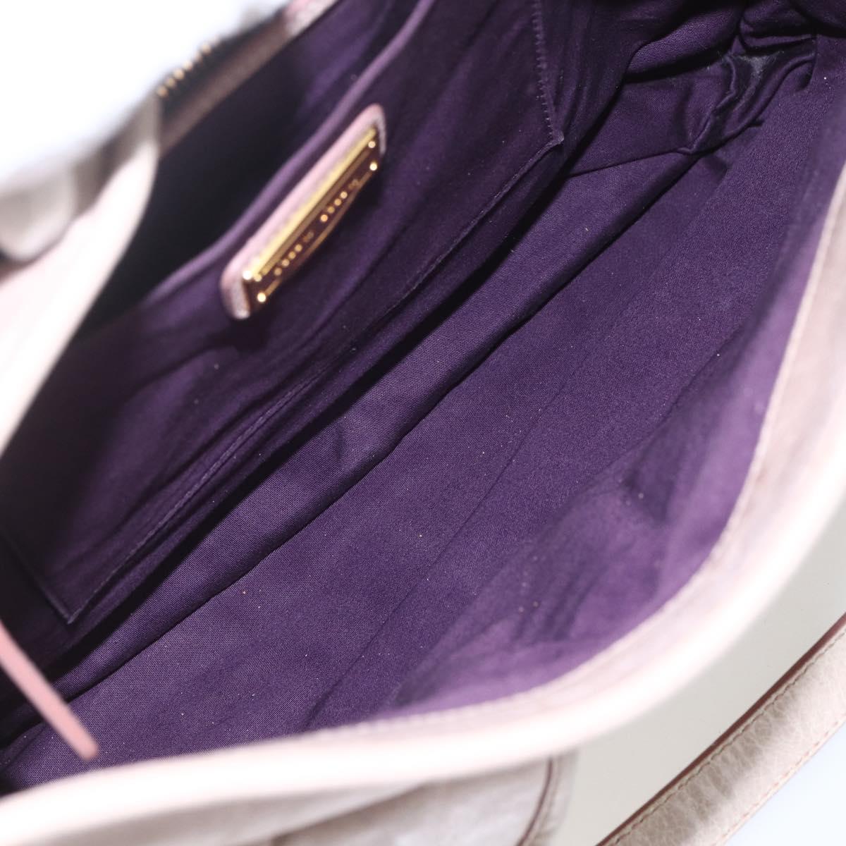 Miu Miu Matelasse Shoulder Bag Leather 2way Pink Gold Auth 168029