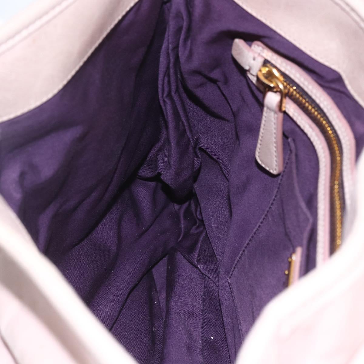 Miu Miu Matelasse Shoulder Bag Leather 2way Pink Gold Auth 168029