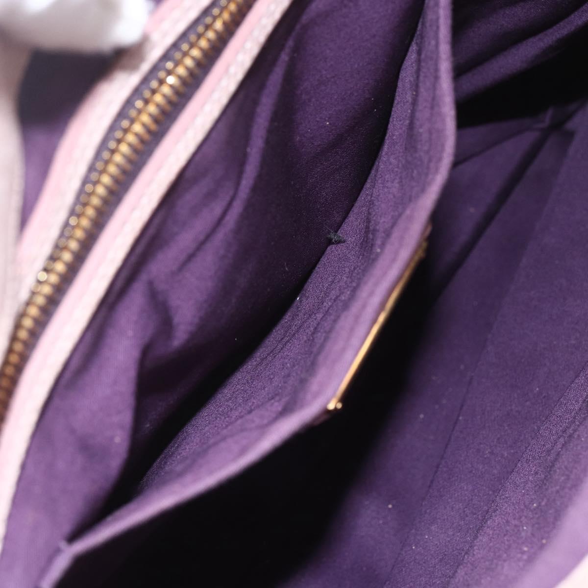 Miu Miu Matelasse Shoulder Bag Leather 2way Pink Gold Auth 168029