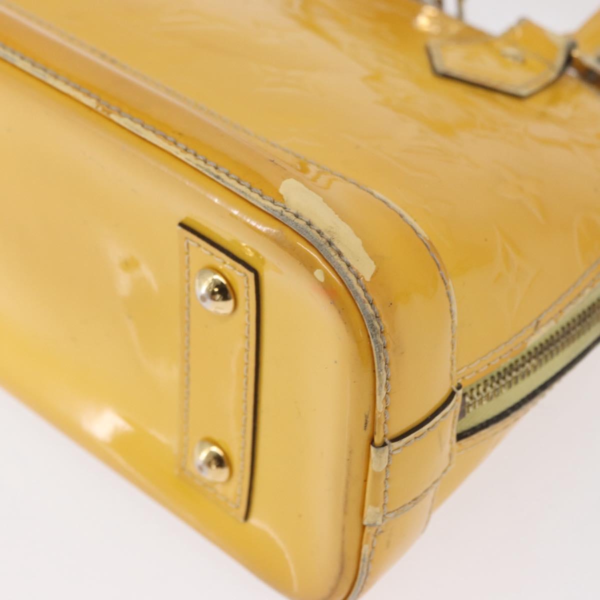 LOUIS VUITTON Monogram Vernis Alma PM Hand Bag Citrin M90101 LV Auth 168034