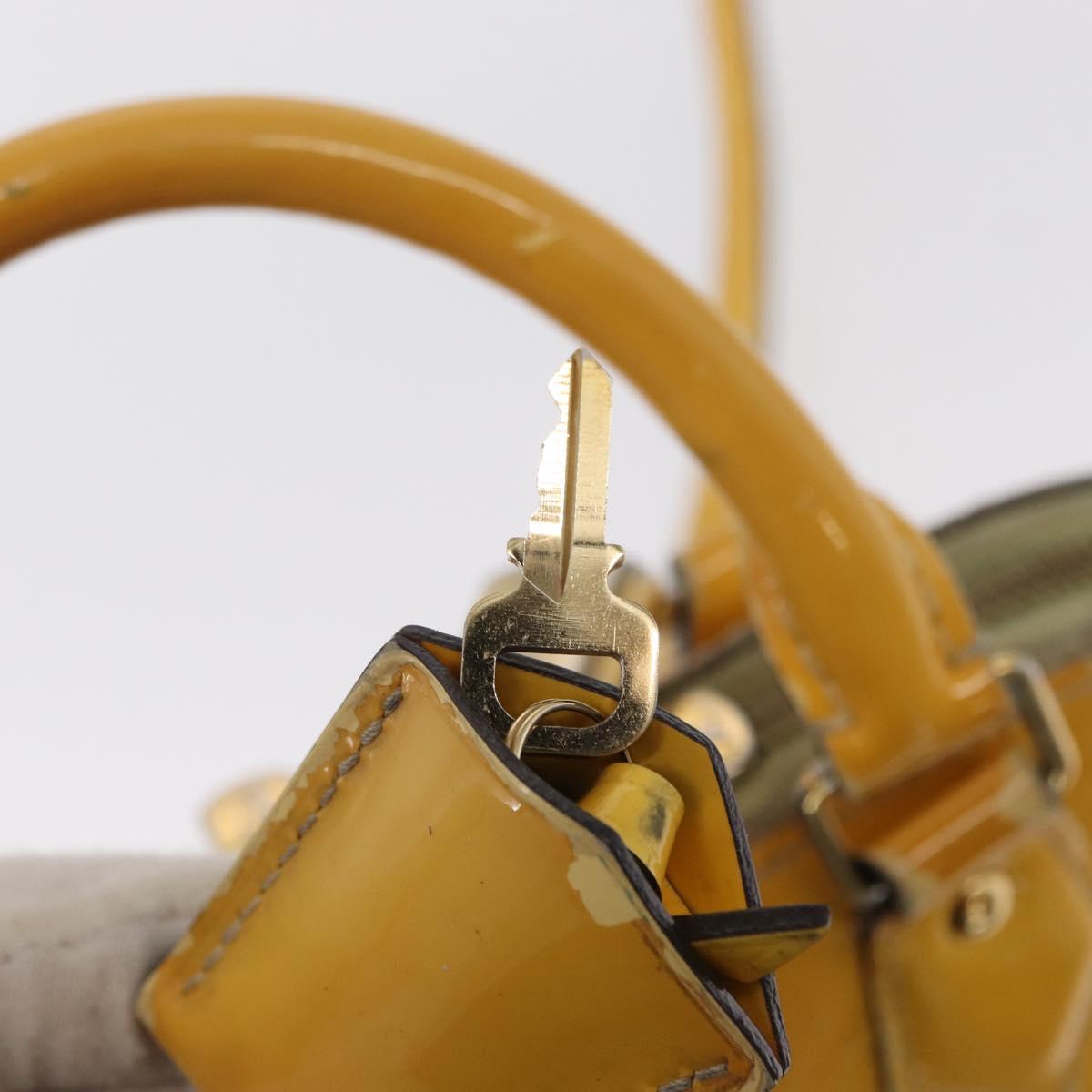 LOUIS VUITTON Monogram Vernis Alma PM Hand Bag Citrin M90101 LV Auth 168034