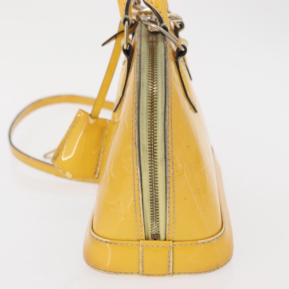 LOUIS VUITTON Monogram Vernis Alma PM Hand Bag Citrin M90101 LV Auth 168034