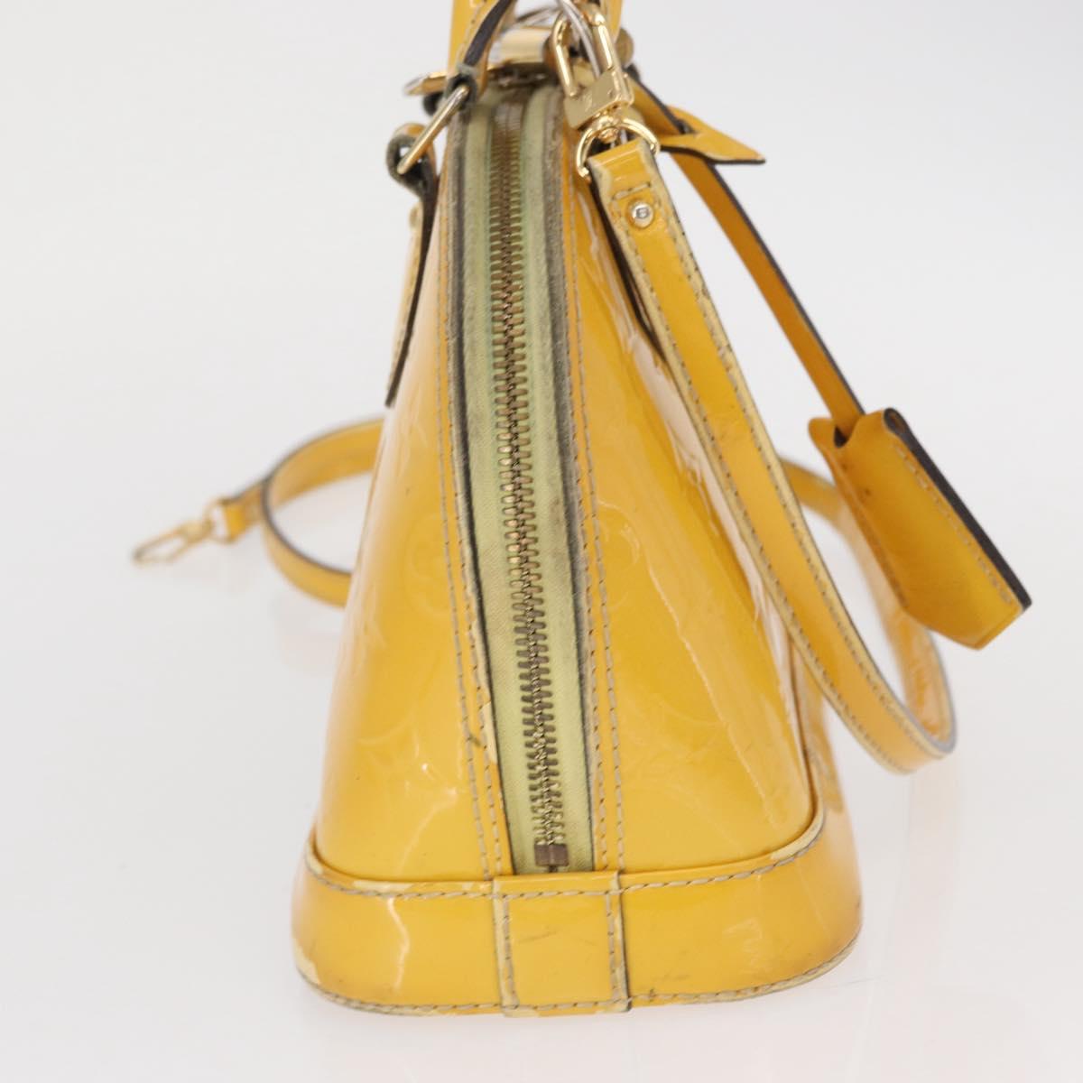 LOUIS VUITTON Monogram Vernis Alma PM Hand Bag Citrin M90101 LV Auth 168034