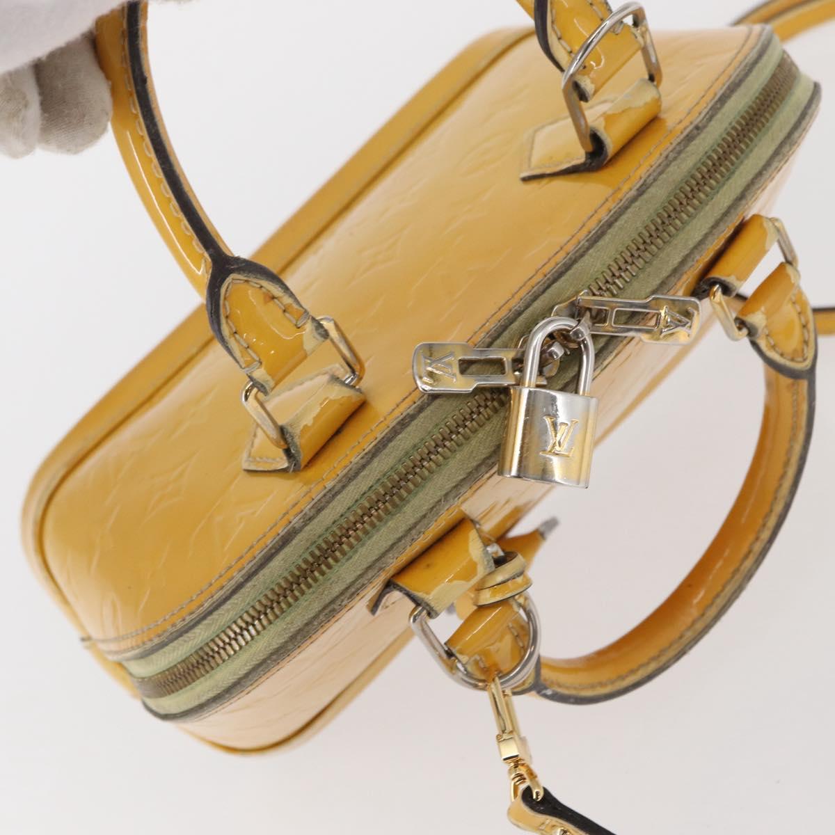 LOUIS VUITTON Monogram Vernis Alma PM Hand Bag Citrin M90101 LV Auth 168034
