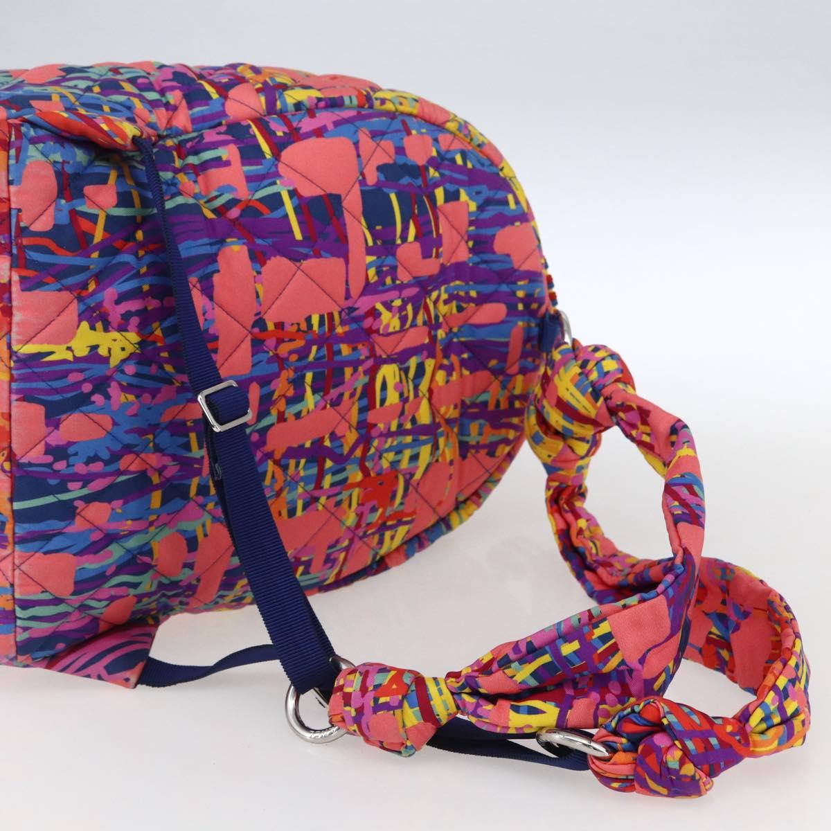 CHANEL Matelasse Backpack Nylon Multicolor Silver CC Auth 168037SAM