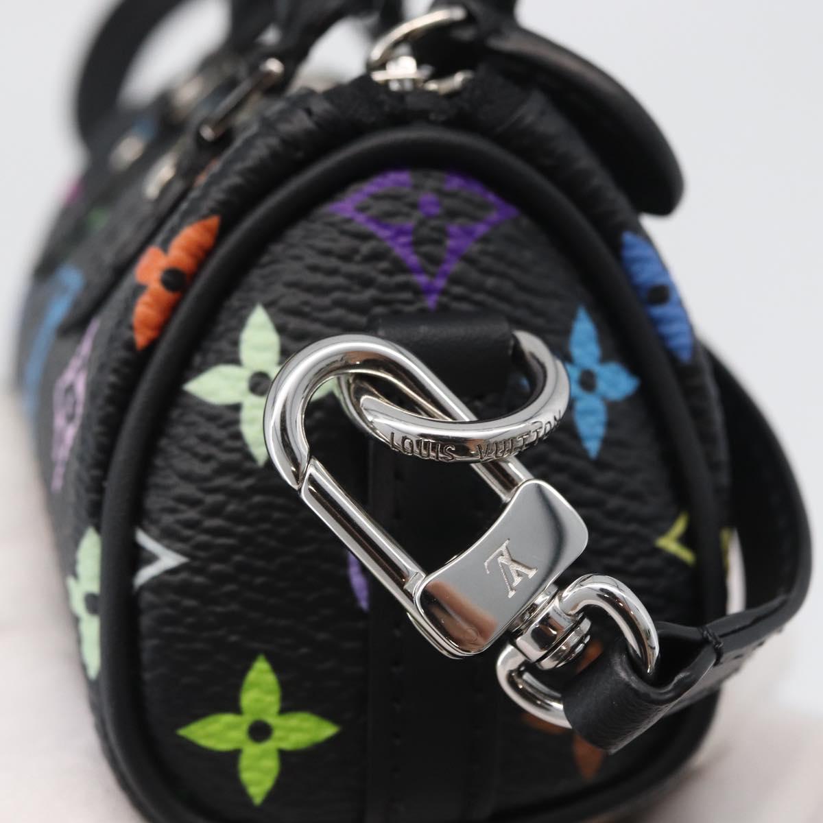 LOUIS VUITTON Multicolor Micro Speedy Bag Charm Black M02459 LV Auth 168038SM