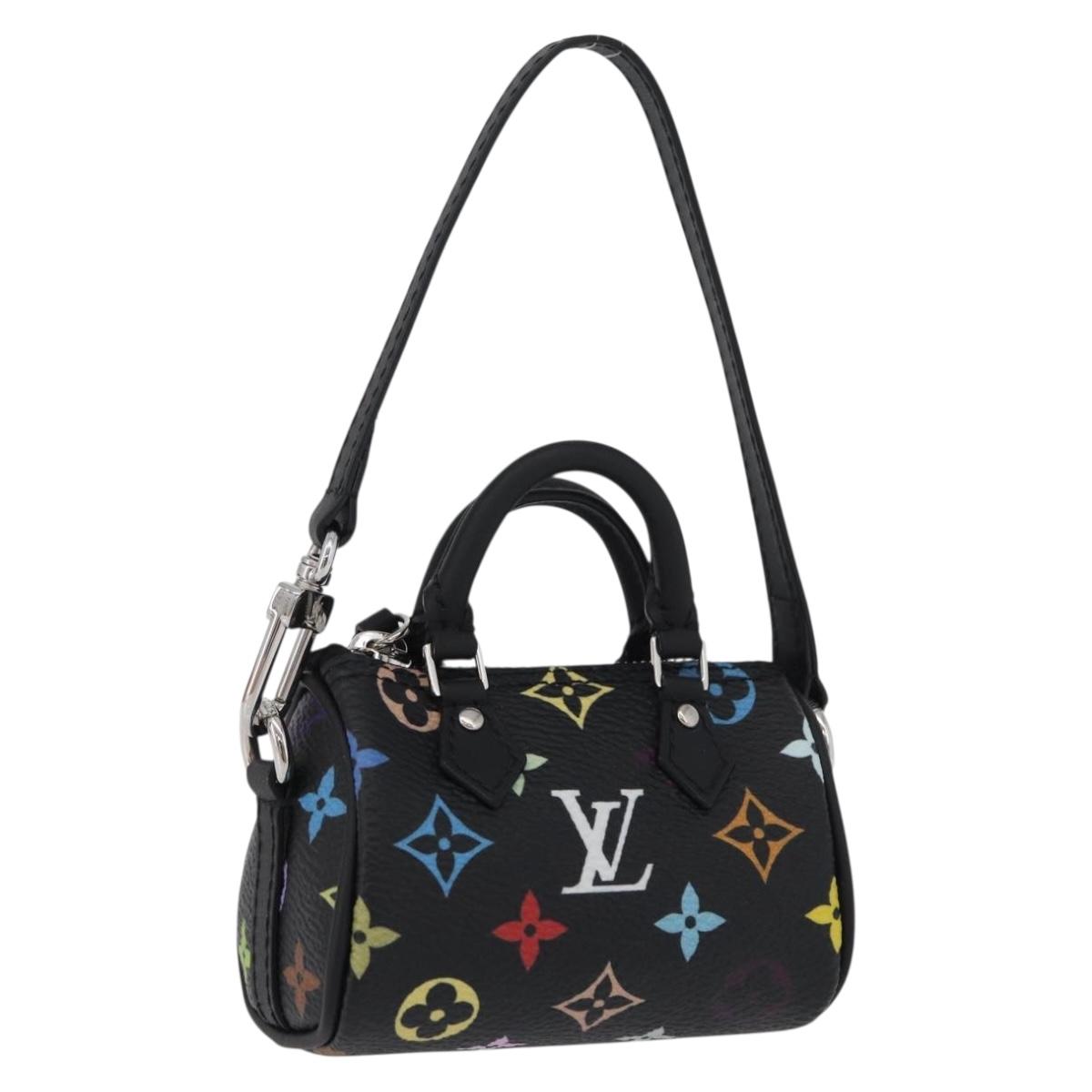 LOUIS VUITTON Multicolor Micro Speedy Bag Charm Black M02459 LV Auth 168038SM