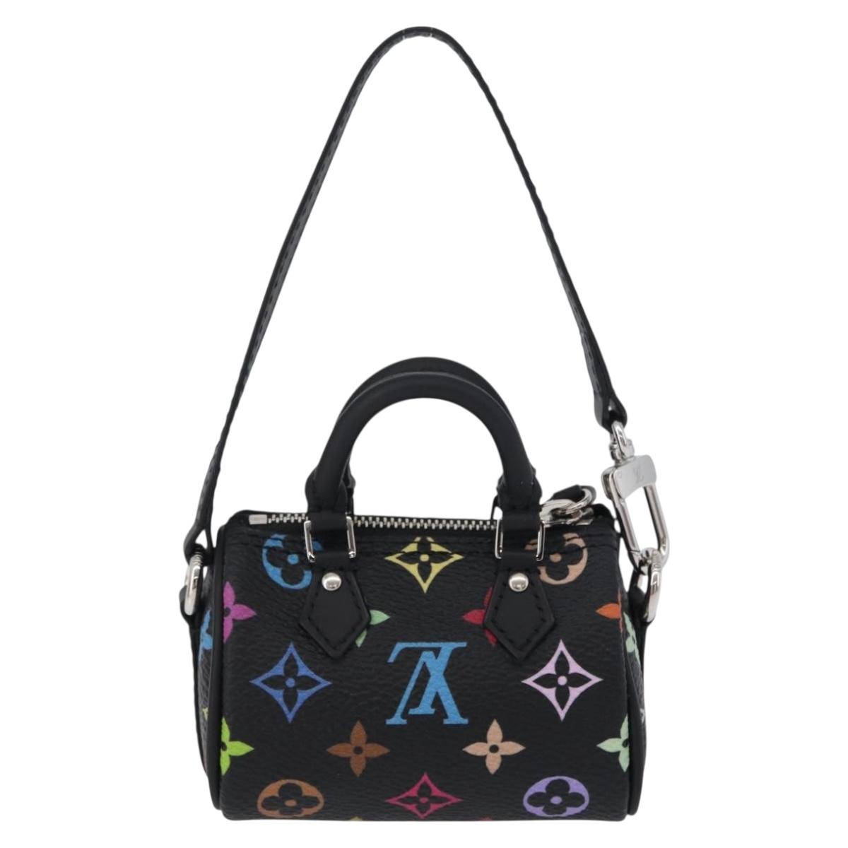 LOUIS VUITTON Multicolor Micro Speedy Bag Charm Black M02459 LV Auth 168038SM